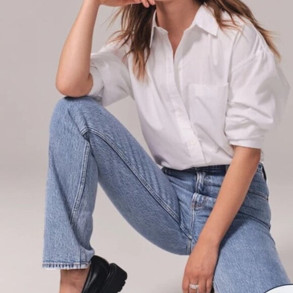 Abercrombie Jeans | Ultra High Rise 90s Straight | Medium | Size 25L | Like New - Picture 3 of 14